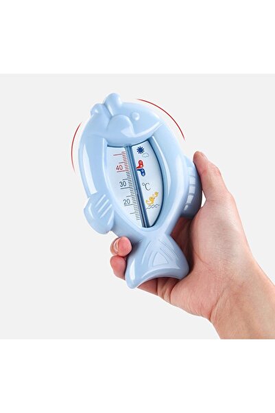 Flippy Bath Thermometer, Floating, Waterproof, Multifunctional, Fish Model, 15.5x9.5x2 cm, Blue