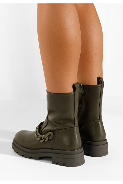 B T Shoes Zelené dámské kotníkové boty Amonda