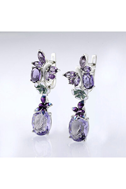 Choice أقراط هويتان مطلية بالفضة على شكل فراشة أرجوانية رومانسية للنساء، إكسسوارات نسائية أنيقة للحفلات الكلاسيكية