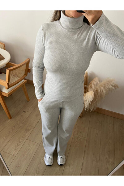 MODA KADIN Balıkçı Yaka Fitilli İkili Takım