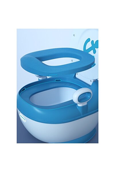 Flippy Olită portabilă pentru copii, design ancoră, cu capac, compartiment detașabil, 46*33*32 cm, albastră