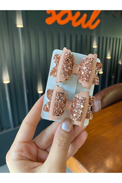 Little Sparkle Co. Pudra Glittery Parlak Simli Kız Bebek&Çocuk Klips Toka Set...