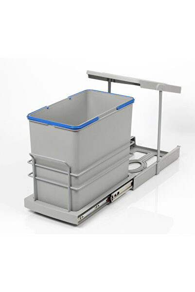 Pyramith P9156 TELESKOPİK RAYLI ÇÖP KOVASI 24LT GRİ