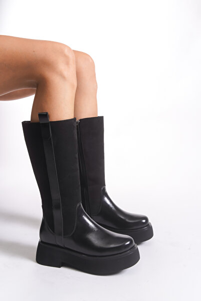 Riccon Hegethyl Kadın Çizme 00123004 Siyah Rustik Siyah Süet