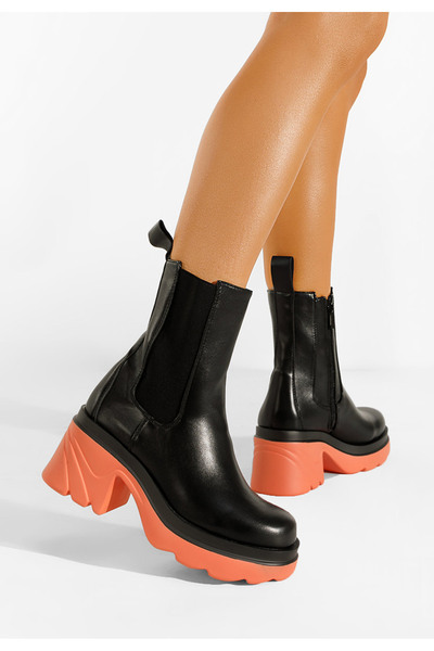 B T Shoes Růžové dámské polokozačky Kaylin V2