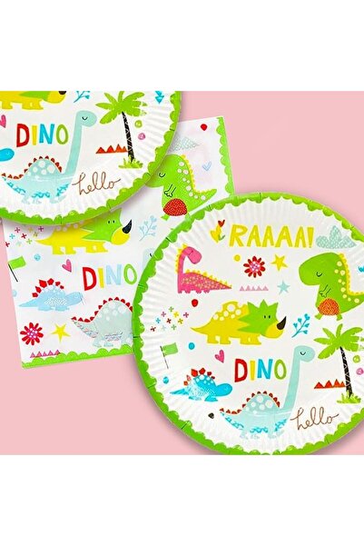 Flippy Set 9 Accesorii de Masa, Flippy, Colectia Dino Park, 82 Piese, din Carton/Plastic/Hartie, Multicolor