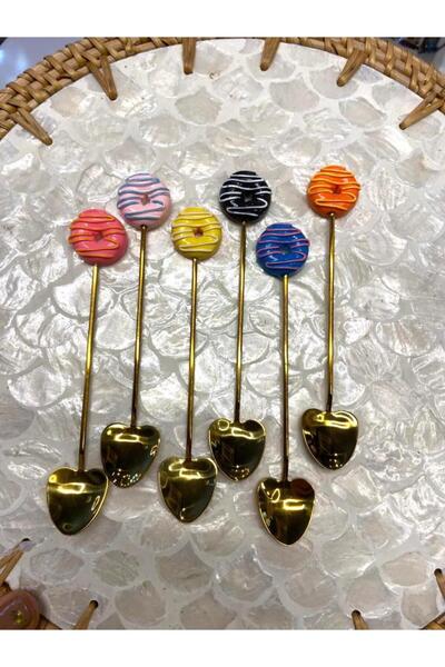 ACAR ALTIN DONUT DESEN 6'LI KAHVE/ÇAY KAŞIK