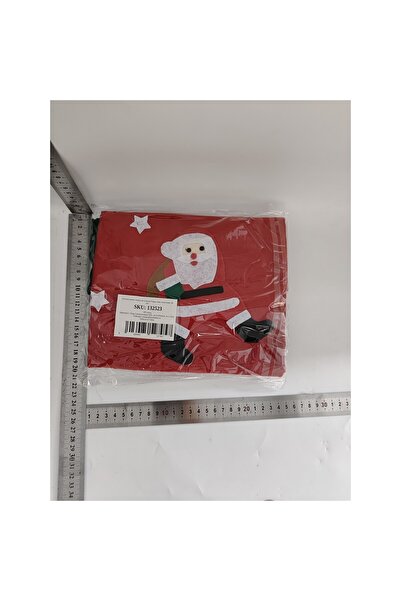 Flippy Covoraș pentru brad de Crăciun, material pufos, cu funde de legat, roșu/verde, diametru 90 cm