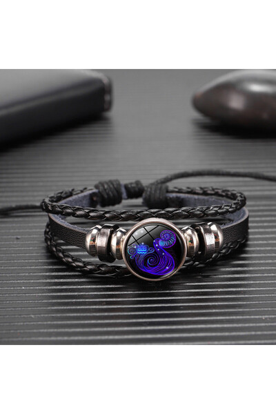 Choice YA0722-6-aquarius 12 علامة زودياك سحر كوكبة سوار مضيء للرجال أزياء متع...