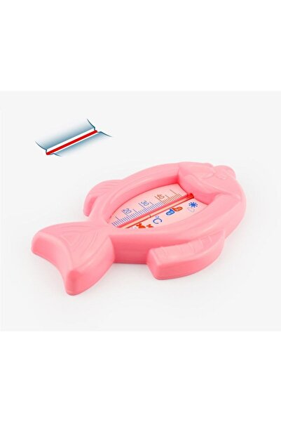 Flippy Floating Bath Thermometer, Fish Model, Waterproof, Pink, 15.5x9.5x2 cm