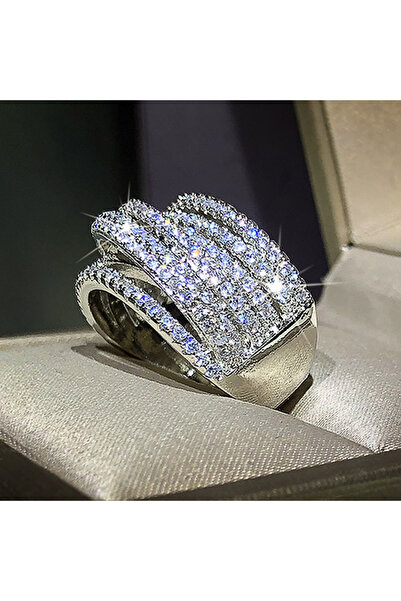 Choice 7 F1692 Huitan Micro Paved CZ Bling Bling خواتم أصابع نسائية بتصميم عص...