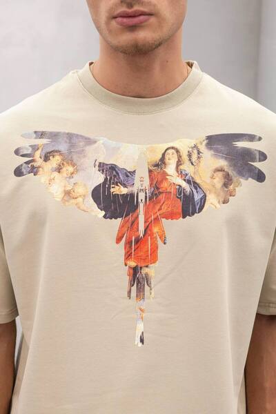ÖN/ARKA baskılı Oversize erkek tshirt