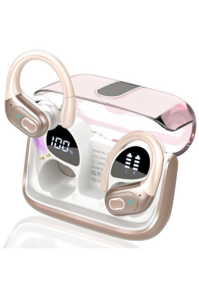 Elindor ® Sport Bluetooth 5.4 Wireless Headphones, 75h Autonomy, ENC, Earhooks, Pink​
