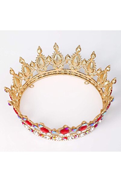 Flippy Alloy Tiara with Crystals Hair Accessory, Red/White, 15 x 5.3 x 12.5 cm