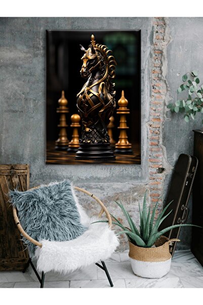 ESLEM SATRANÇ TEMALI BASKILI KANVAS TABLO