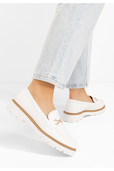 B T Shoes Biele mokasíny dámske Aelle