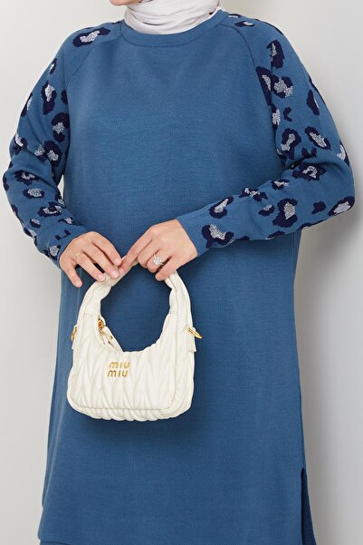 BisuModa Set pantaloni tunică din tricot cu mâneci cu detaliu sclipitor