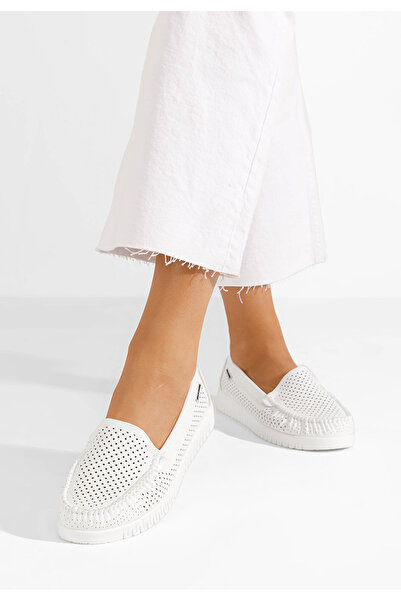 B T Shoes μοκασινια καλοκαιρινα Lynna V7 λευκά