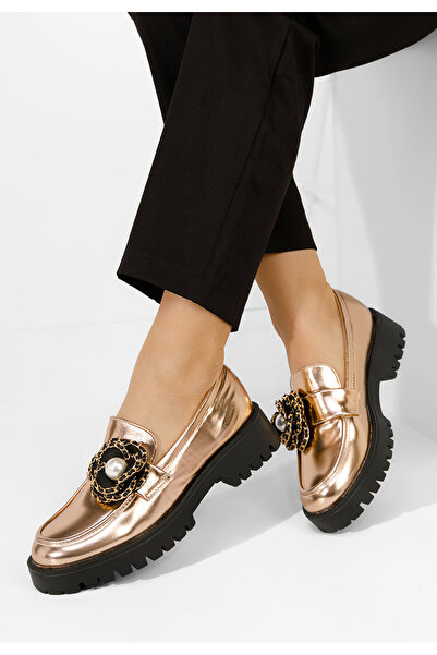 B T Shoes Sherron champagne thick-soled loafers