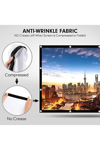 OEM Osoeri 120 inch projection screen, 305 cm, foldable HD 16:9, double-sided projection 265 x 149 cm