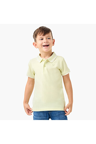 Juniors Solid Polo T-shirt with Short Sleeves