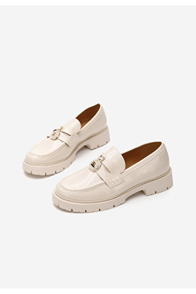 B T Shoes Asuna beige chunky-soled loafers