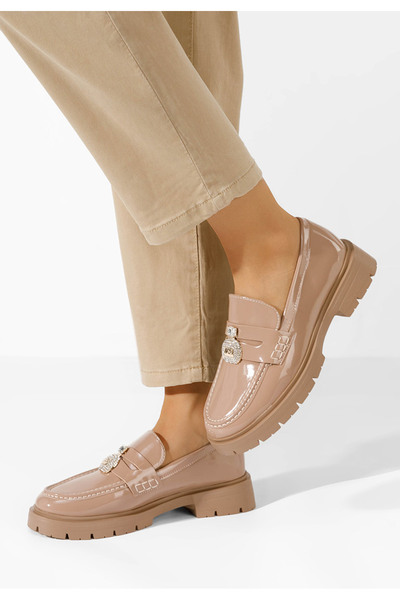 B T Shoes Asuna khaki chunky-soled loafers