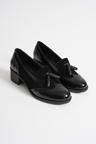 ANALİN SHOES Γυναικεία κομψά παπούτσια από γνήσιο δέρμα με λεπτομέρεια με φού...