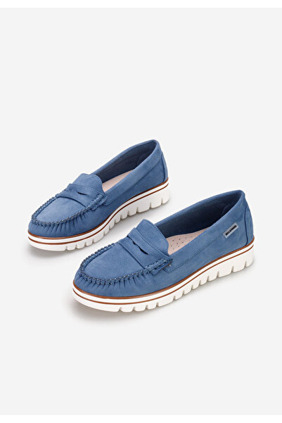 B T Shoes Modré mokasíny dámske Manise V2