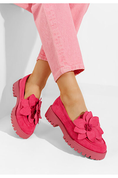 B T Shoes Fuchsiové dámské mokasíny Camelea
