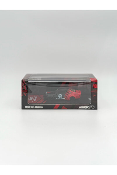 Inno 64 Models Inno64 1/64 Mazda RX3 Savanna LBWK Advan, black/red