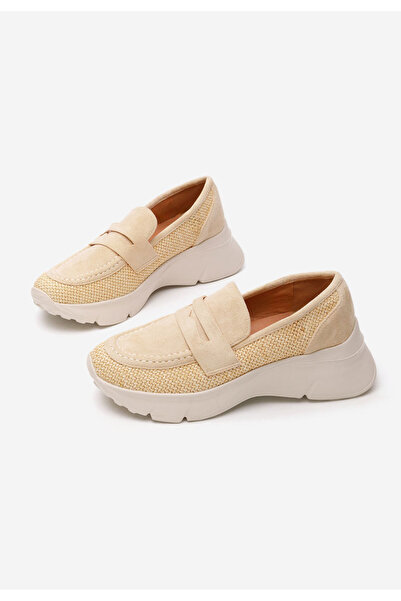 B T Shoes Almata V3 beige platform loafers