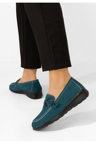 B T Shoes Zelené kožené mokasíny dámske Bernara V2