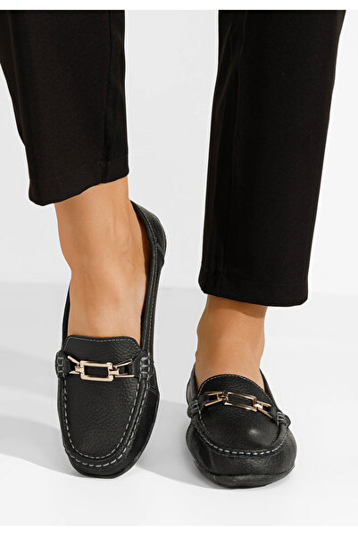 B T Shoes Μοκασίνια γυναικεια δερματινα Celetina V3 μαύρα