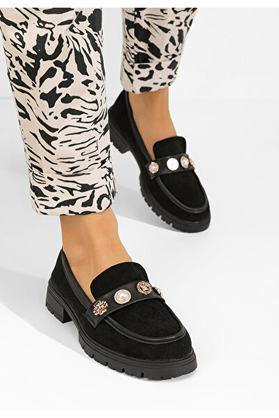 B T Shoes Čierne mokasíny dámske Angella V2