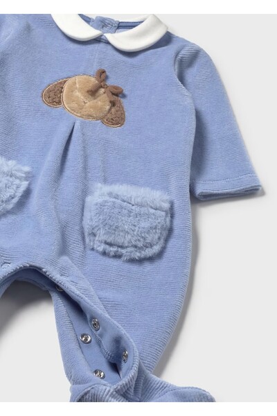 MAYORAL Newborn 2-Piece Velvet Jumpsuit Set