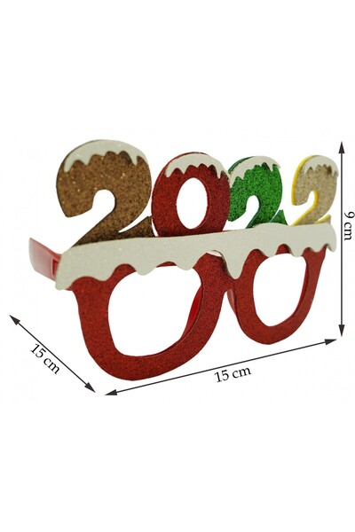 Flippy New Year's Eve Party Glasses, 2022, Red, Plastic and Polyester,