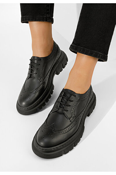 B T Shoes Henise V3 black leather derby shoes