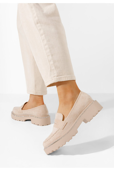 B T Shoes Béžové mokasíny dámské Tirra V2