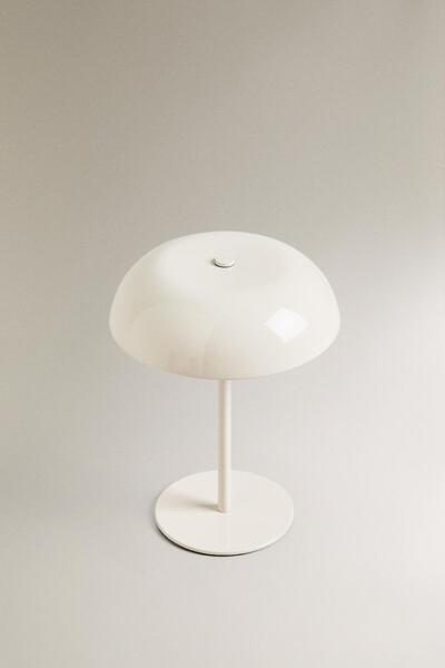 ELZEY HOME Metal Beyaz Dokunmatik Şarjlı Abajur & Masa Lambası