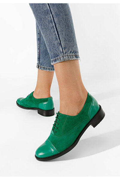 B T Shoes Zelené dámské oxfordy Genave