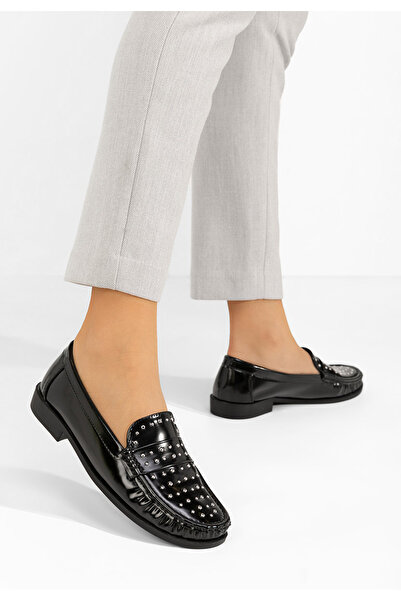 B T Shoes Černé dámské mokasíny Preston