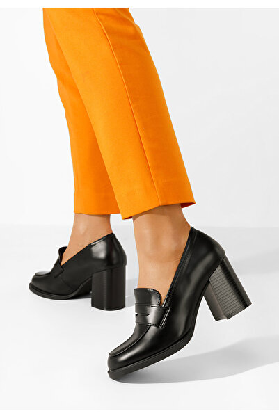 B T Shoes Odesia V2 black heeled loafers