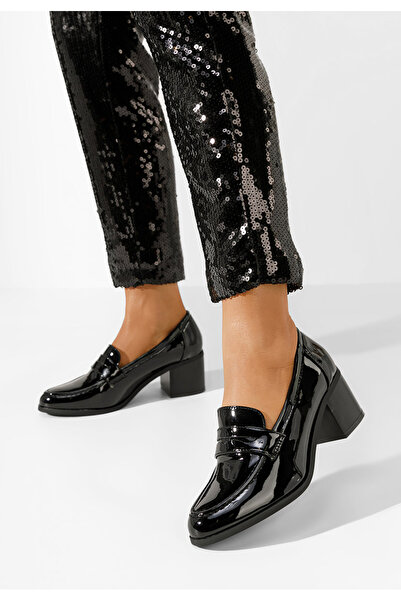B T Shoes Women's heeled loafers Sereya V2 black