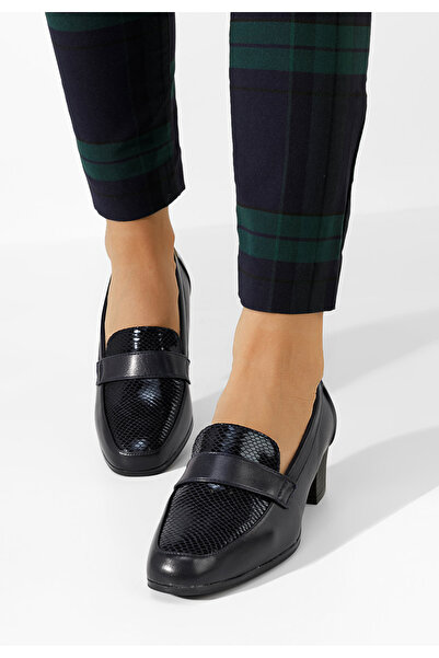 B T Shoes Loafers γυναικεια με τακουνι Elidera Νειβι