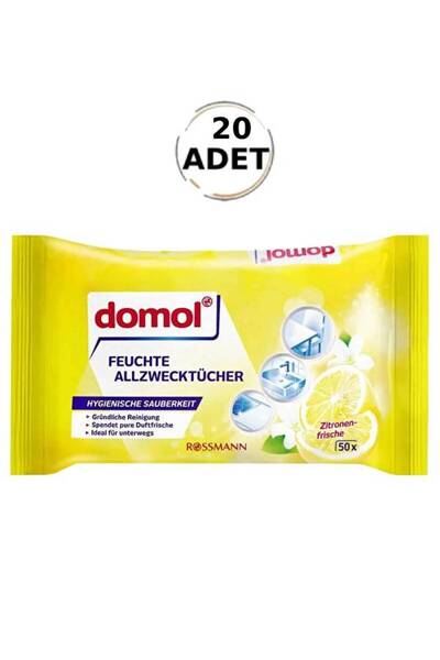 DOMOL Çok Amaçlı Limonlu Bez 50 Li X 20 Paket Pastelglobalcdi