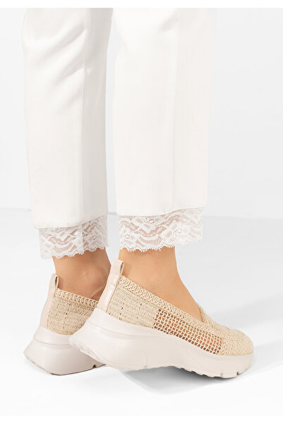 B T Shoes Béžové dámske mokasíny na platforme Willena