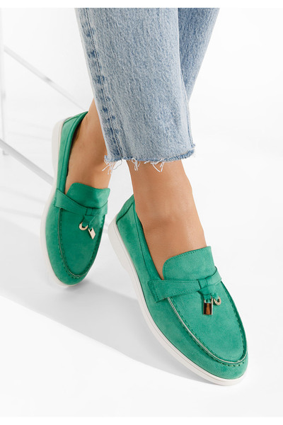 B T Shoes Zelené mokasíny dámske Glena