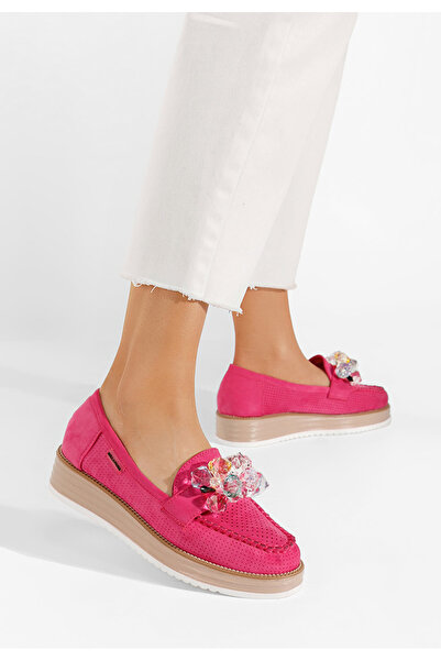 B T Shoes Fuchsiové mokasíny dámské Veiga