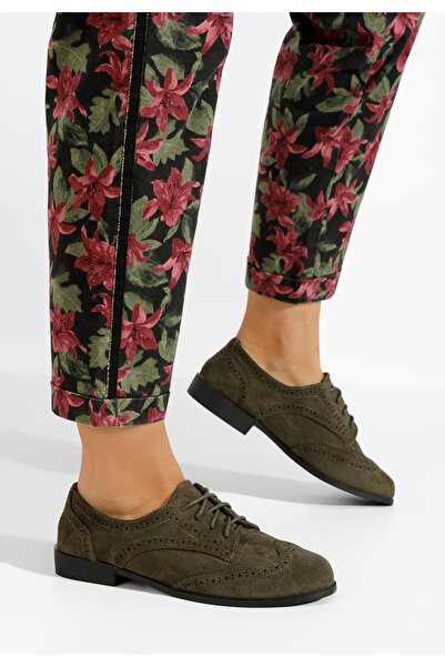 B T Shoes Zelené dámské brogue obuv Rumelia